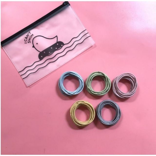 Set 100 chun buộc tóc trơn nhiều màu