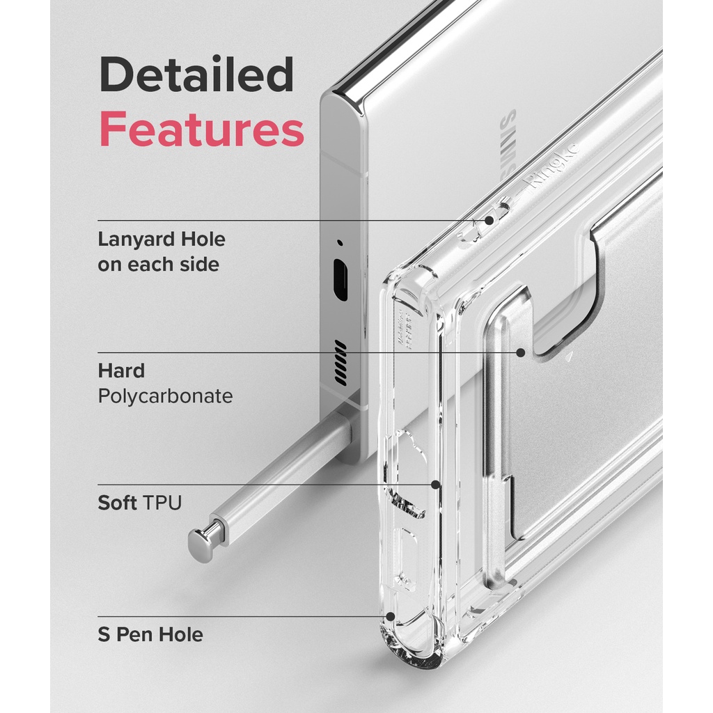Ốp điện thoại RINGKE PC cứng viền TPU tích hợp ngăn ví mỏng cho Galaxy S22 Ultra