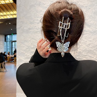 Kẹp Tóc Kim Loại Hình Trái Tim / Bướm Phong Cách Hàn Quốc
