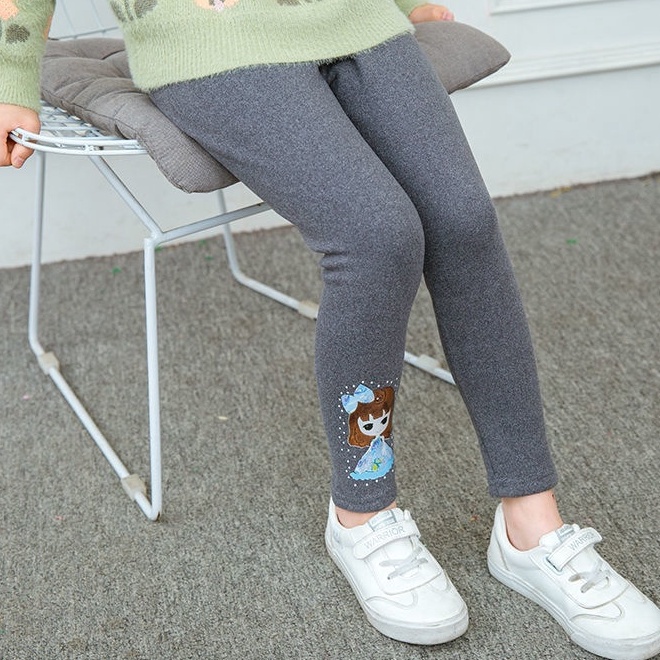 Quần legging Elsa dài thu đông cho bé gái, legging dày dặn lót bông