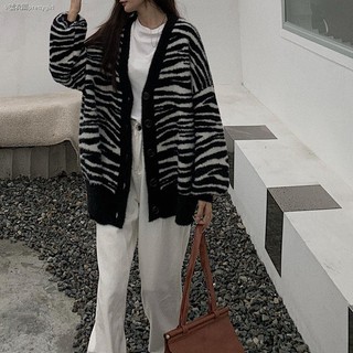 ✸♤☏Áo Khoác Cardigan Dày Dặn Họa Tiết Ngựa Vằn Phong Cách Retro Thời Trang Thu Đông 2020 Cho Nữ Trong 6 Ngày
