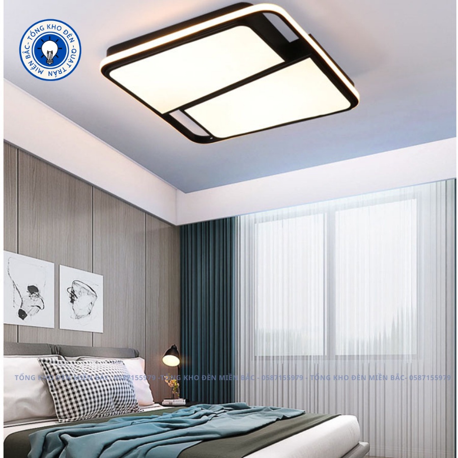 Đèn Trần_Đèn Ốp Trần Hiện Đại Trang Trí Phòng Khách, Phòng Ngủ 3 Chế Độ Ánh Sáng