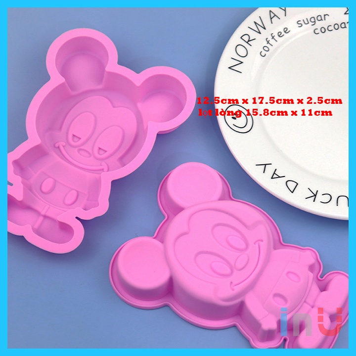 HCM - Khuôn silicon hoạt hình chuột Mickey nướng bánh bông lan, làm rau câu pudding cute