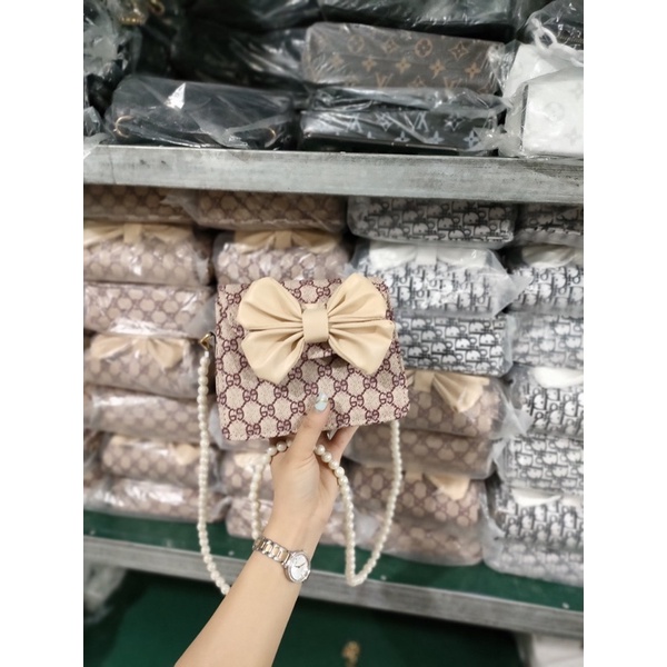 TÚI XÁCH NỮ DÂY NGỌC NƠ TO DÌ Ô GÙ XÌ SIÊU HOT