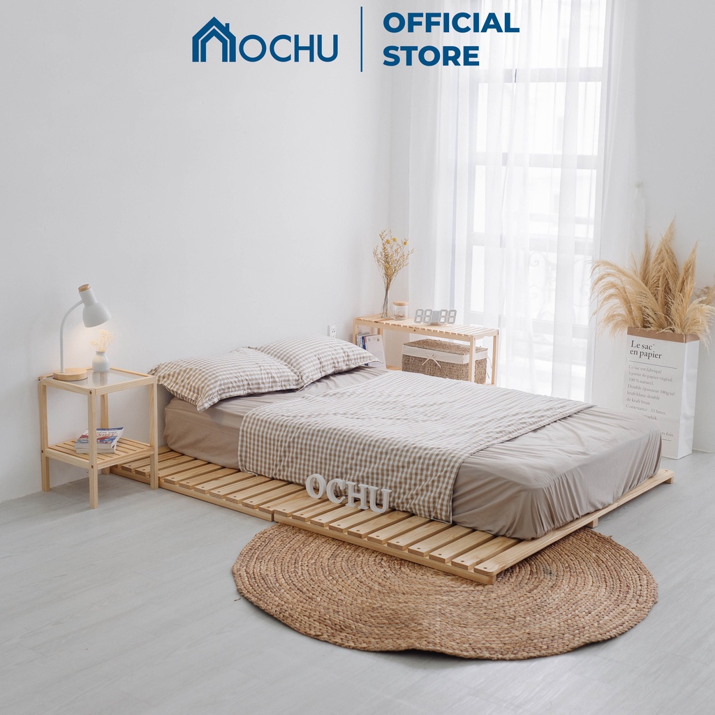 Giường ngủ Pallet gỗ thông OCHU lắp ráp gấp xếp gọn NANCY BED - NATURAL Nội thất thông minh phong cách Hàn Quốc