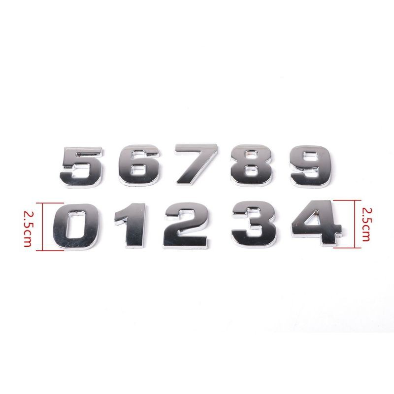 Decal dán chữ cái 3d kim loại cho ô tô màu bạc