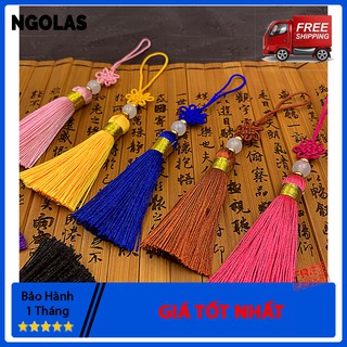 Dây Treo Tua Rua Trang Trí Kết Đồng Tâm Ngọc Bội Bình An - Phong Cách Trung Hoa Handmade - DT0113 - Ngolas