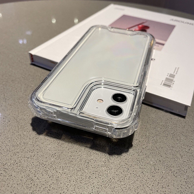 Ốp điện thoại dạng giáp trong suốt chống sốc 3 trong 1 dành cho iPhone 13pro 12 11 P