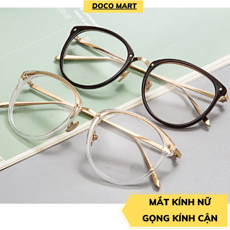 Gọng Kính Tròn Càng Sắt Nam Nữ, Mắt Kính Gọng Kim Loại Chống Ánh Sáng Xanh FERADO ( tặng hộp đựng kính )