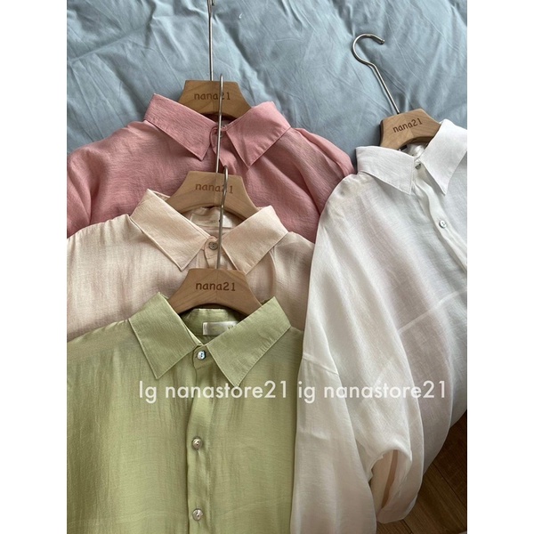 Áo sơ mi voan tơ dài tay Nana21 Nanastore21