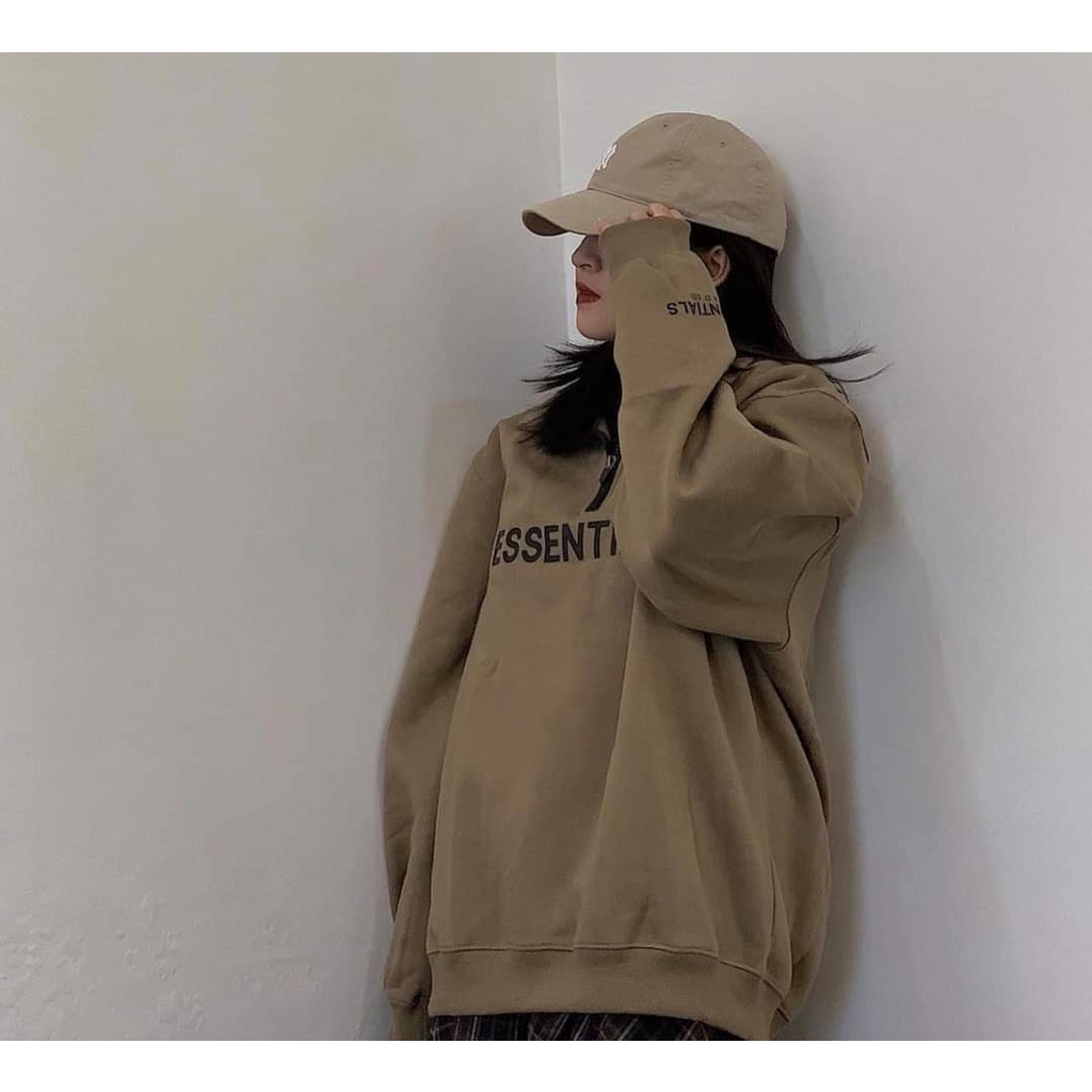 Áo Khoác Hoodie Nỉ Polo Form Rộng ESSENTIALS Nhiều Màu Unisex Nam Nữ Ulzzang