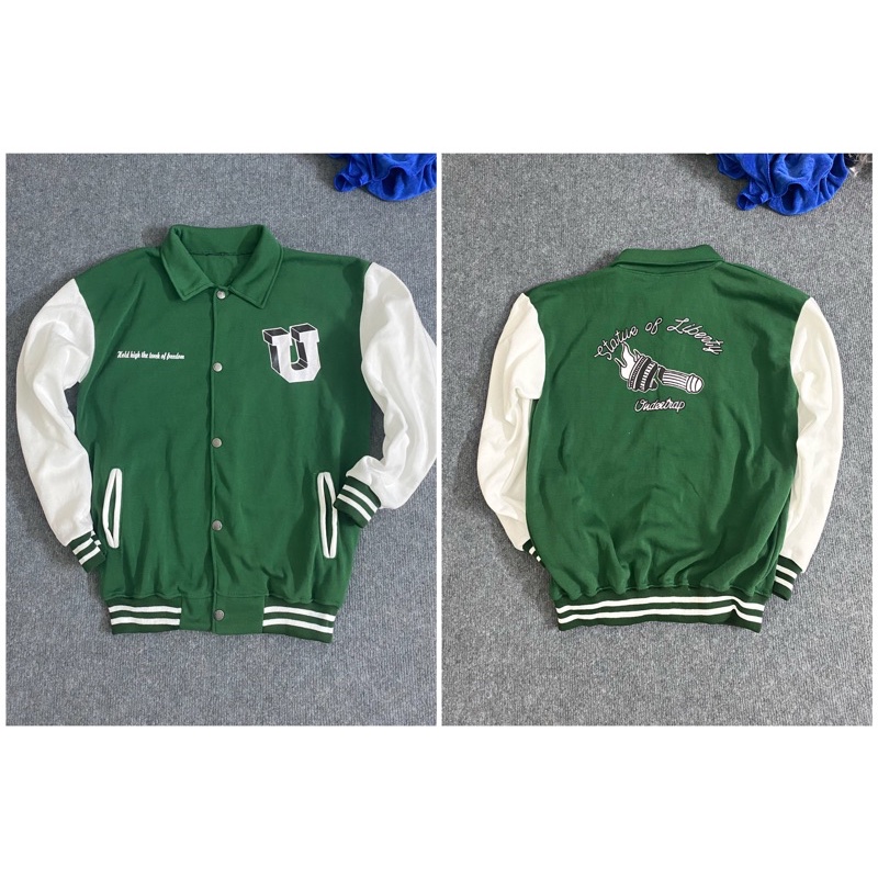 ÁO VARSITY JACKET BOMBER UNDERTRAP - Áo Nỉ Bomber Cotton Siêu Rẻ Phù Hợp Nam Nữ có ảnh thật