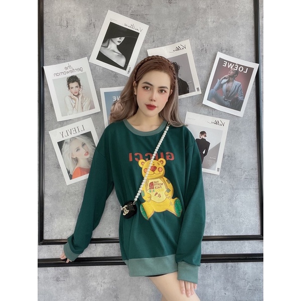 Áo Sweater Nỉ Da Cá Hàn Form Rộng Streetwear In Hình Cute 6 Màu | BigBuy360 - bigbuy360.vn