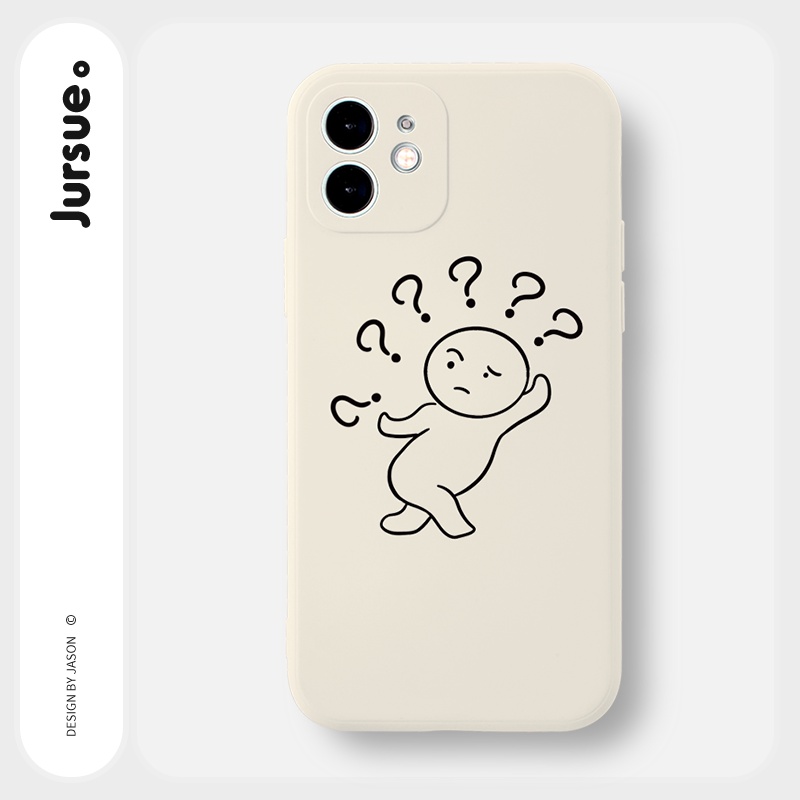 Ốp lưng JURSUE hoạt hình cặp đôi dễ thương đẹp cho iPhone 13 12 11 Pro Max SE 2020 X XR XS ip 8 7 6 6S Plus kute Y127