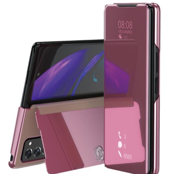 Bao da điện thoại PU + PC mạ điện chống sốc cho Samsung Galaxy Z Fold/Z Fold 2 5G 2020