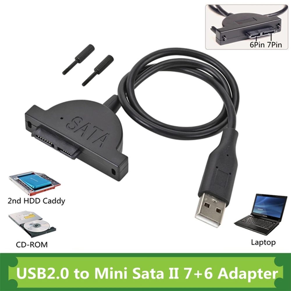 Dây Cáp Chuyển Đổi Ổ Cứng Ssd Hdd Sata Usb 2.0 Sang Sata Cho Laptop Cd / Dvd