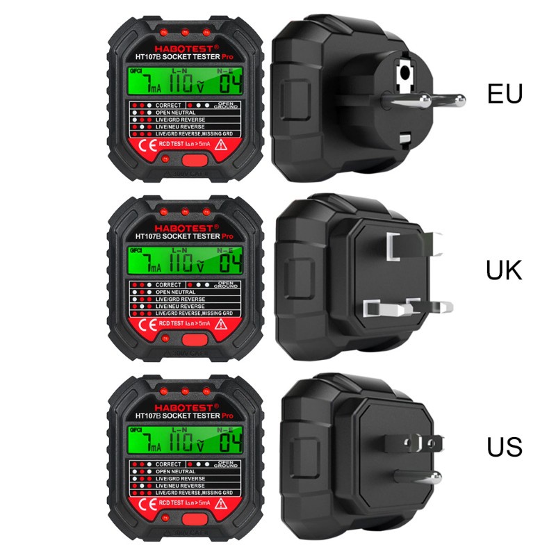 Thiết Bị Kiểm Tra Điện Áp Phích Cắm Eu / Uk / Us