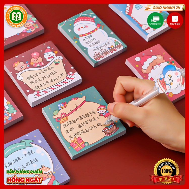 Giấy note noel, giấy ghi chú, giấy nhớ chủ đề giáng sinh cute dễ thương nhiều màu N011