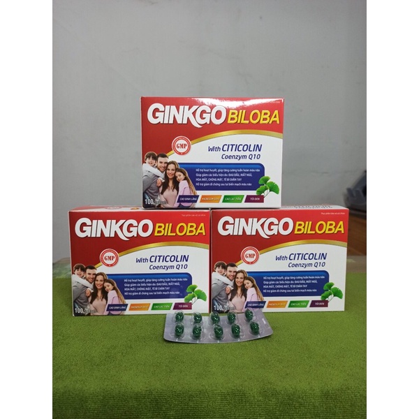 Ginko Biloba Hộp 100 viên Bổ sung dưỡng chất cho não, B