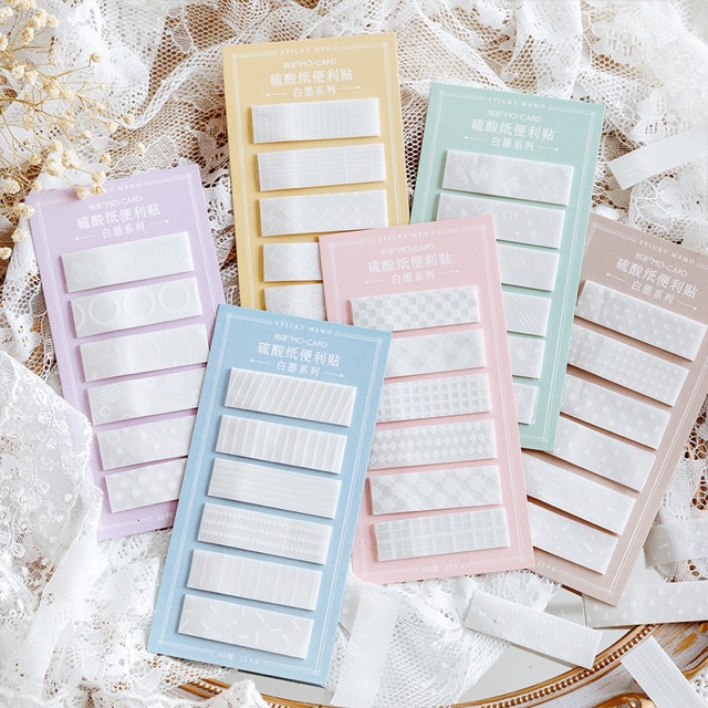 Giấy nhớ, note màu trắng trang trí sổ