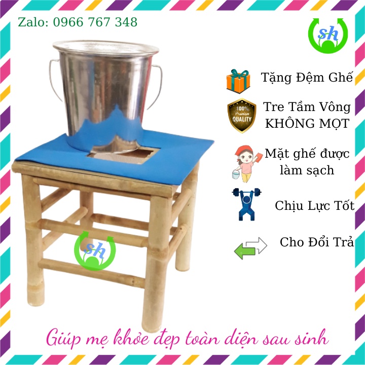 Bộ Ghế xông trị Trĩ tặng nệm ghế