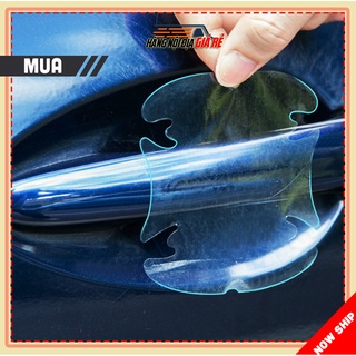 Miếng dán chống xước hõm tay nắm cửa xe ô tô - Bộ 4 miếng dán