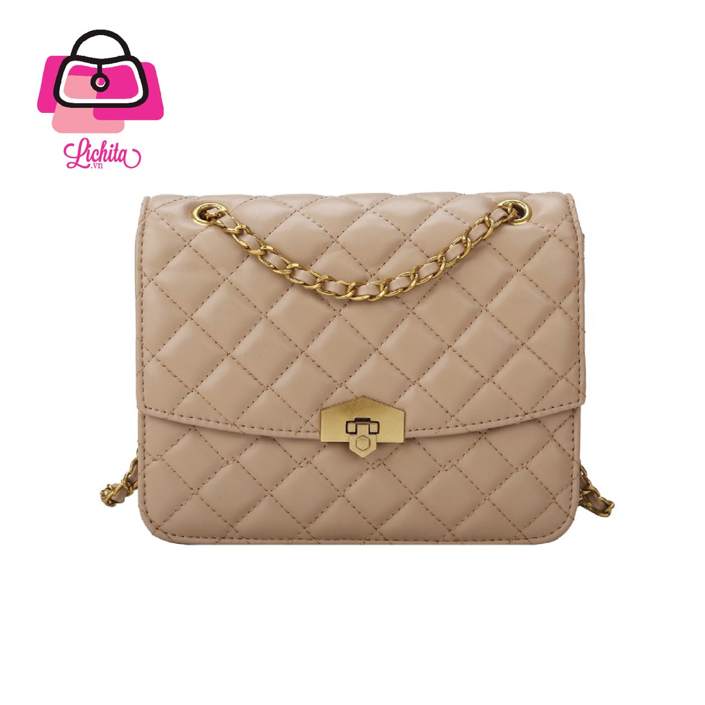 [Hot Trend] Túi Da Vân Trám Khoá Kim Cương, Họa Tiết Caro, Thiết Kế Sang Trọng, Hàng Loại Đẹp Màu Đỏ Đen Be Trắng