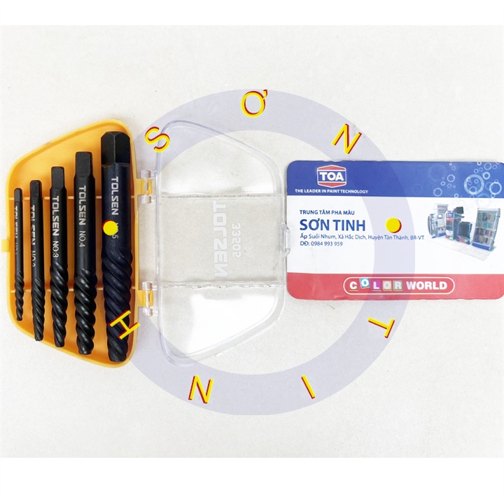 Bộ 5 mũi ren tháo bu lông, ốc vít gãy TOLSEN 33505