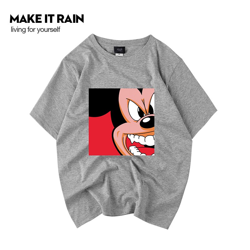 [MN1301] Áo thun nam nữ ngắn tay cổ tròn in hình Chuột mickey (MAKE IT RAIN)