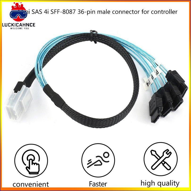 Dây Cáp Chuyển Đổi Sas 4i Sff-8087 36p 36-pin Sang 4 Sata 7 Chấu 0.5m | BigBuy360 - bigbuy360.vn