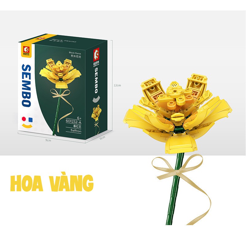 Đồ Chơi Xếp Hình Lego Hoa Nhiều Màu Đồ Chơi Lắp Ráp Giỏ Hoa Cho Bé