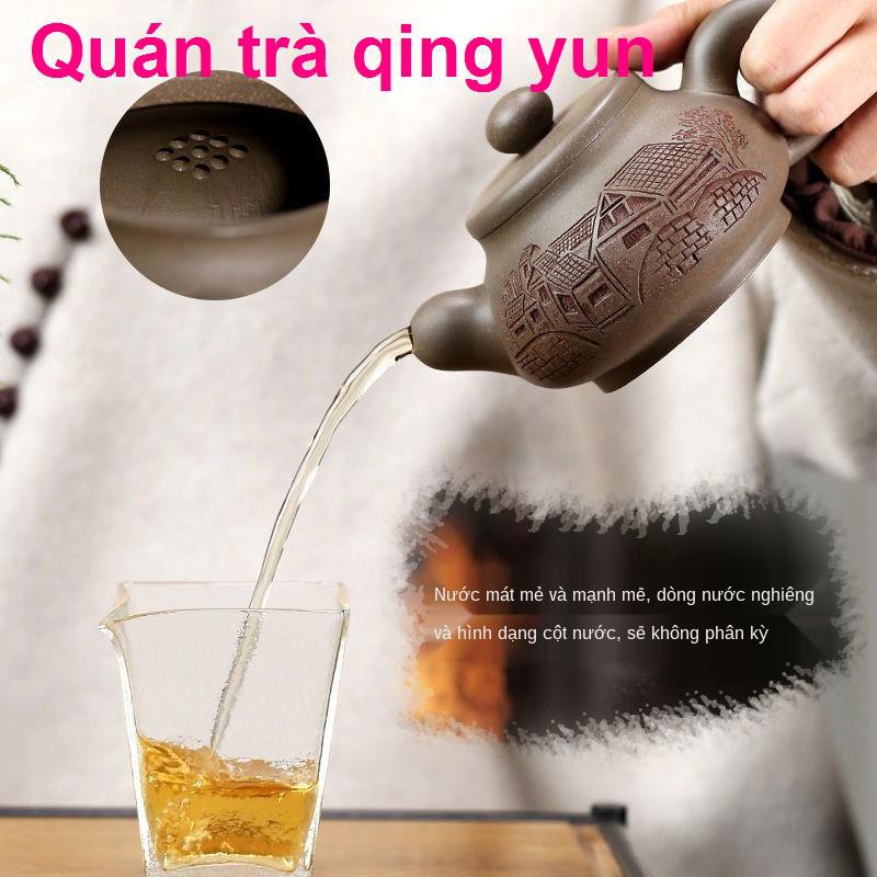 Yi Purple Sand Pot nổi tiếng Handmade Cua gốc Vỏ xanh Tao Hun Tea Set Home Suitcart 270cc1
