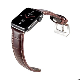 Dây đeo da thay thế cho Apple Watch 38mm Kakapi da bò thật loại vân nâu - Hàng chính hãng