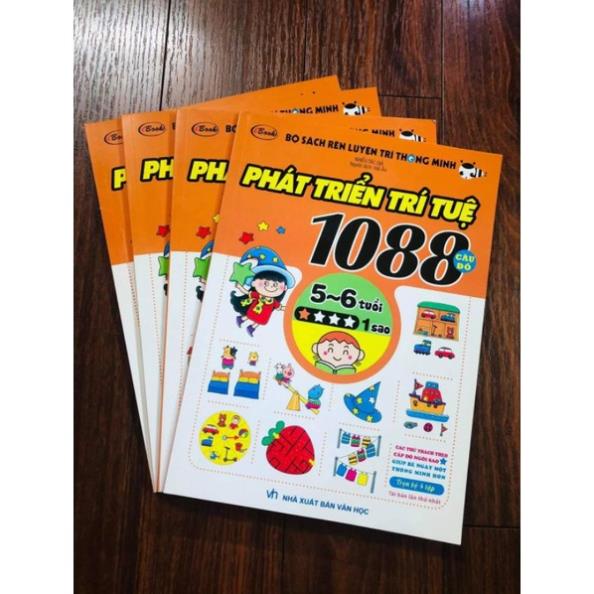 Sách - 1088 câu đố phát triển trí tuệ cho bé 5-6 tuổi (Bộ 4 cuốn)