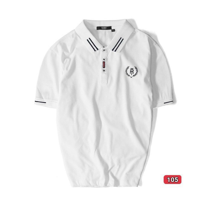 Áo thun nam ngắn tay có cổ murad_fashion, áo polo nam màu trắng thêu logo chữ đẹp atn105