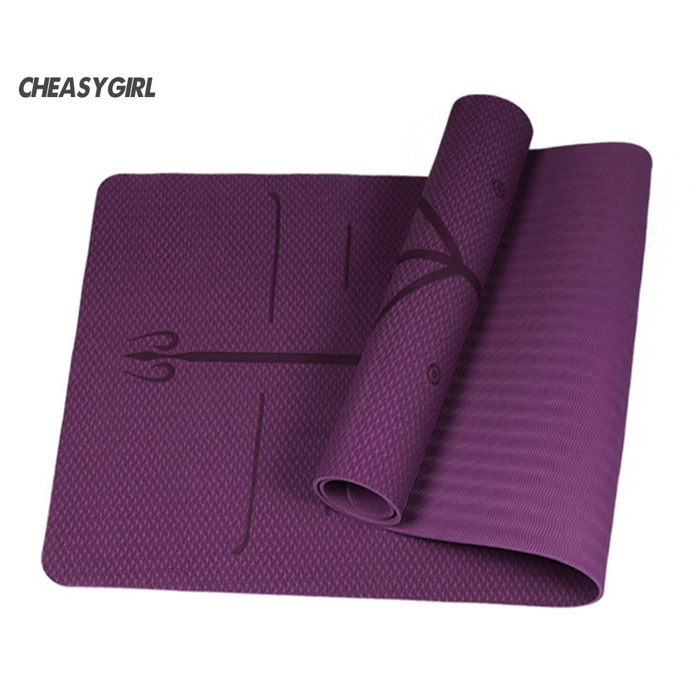 ♤CH TPE Eco-Friendly Waterproof Position Line Gymnastics Fitness Yoga Mat Cushion
