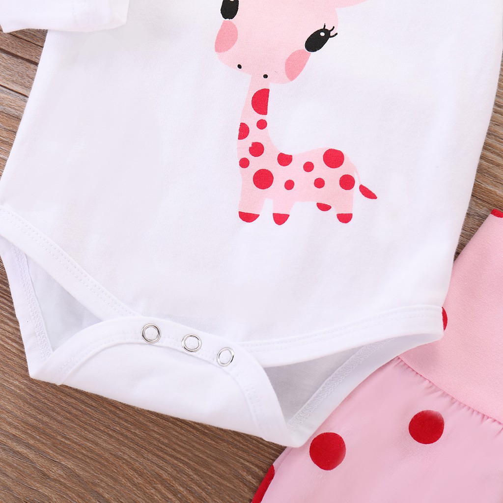 Bộ Áo Liền Quần + Quần Dài + Mũ Mikrdoo In Họa Tiết Động Vật Đáng Yêu Cho Bé Gái