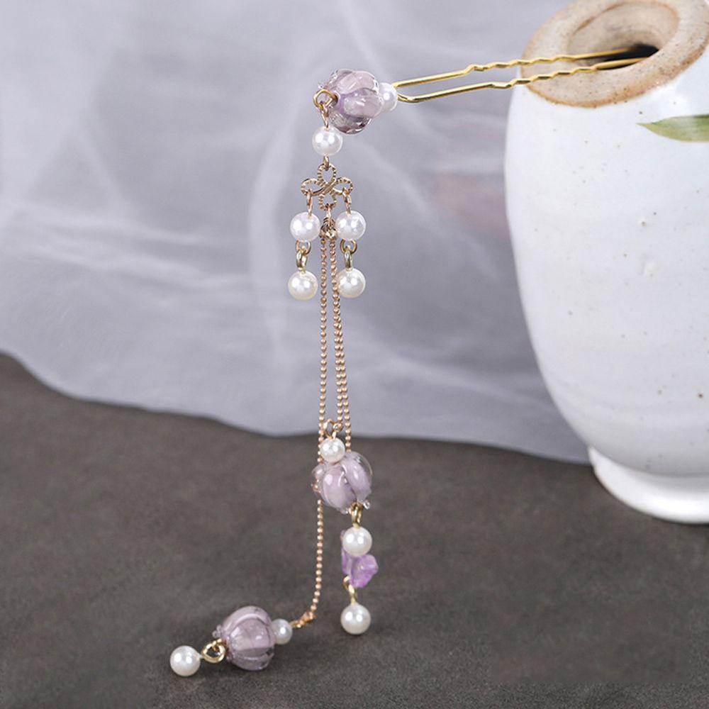 NICKOLAS Trâm Cài Tóc Phối Tua Rua Hình Chữ U Phong Cách Hán Phục