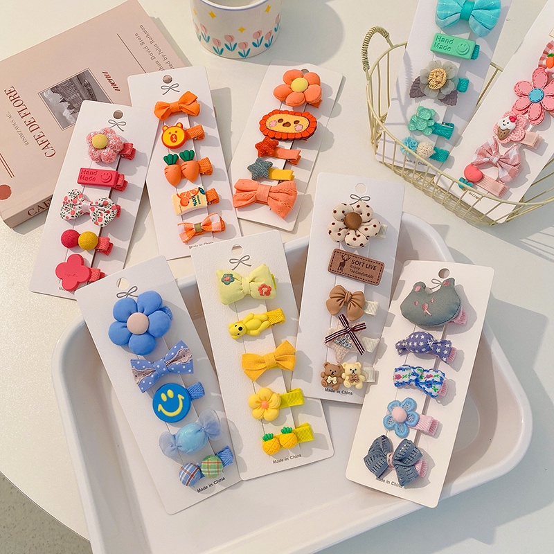 Set 5 / 10 Kẹp Tóc Nơ Xinh Xắn Dành Cho Bé Gái