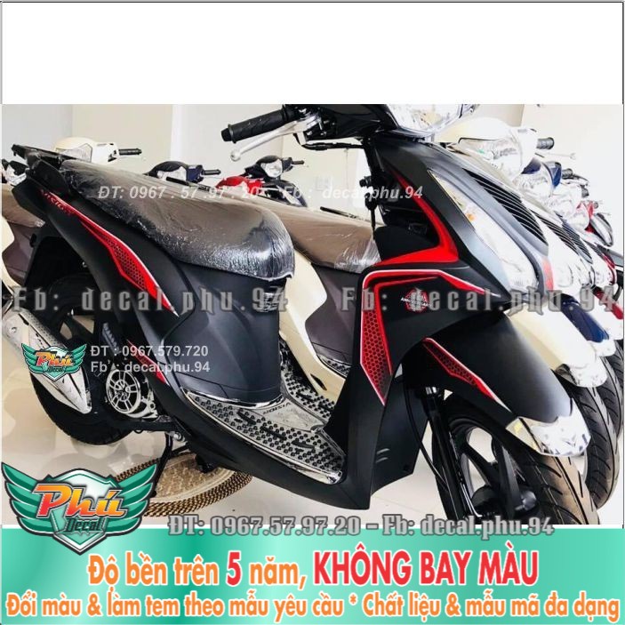 Tem rời Vision chỉ đỏ đen tổ ong Uv (H) -1