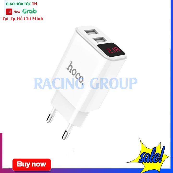 Củ Sạc Nhanh Hoco C63A 5V-2.1A Chuẩn EU Có Màn LCD Hiển Thị - Bảo Hành 12 Tháng