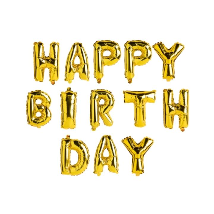 Set Bong Bóng Bay ARTBOX Hàn Quốc Màu Vàng Chữ HAPPY BIRTHDAY Dùng Trang Trí Tiệc Sinh Nhật