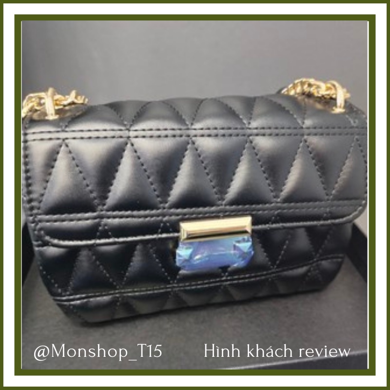 🌸order🌸 Túi xách da mềm đeo chéo nữ CEEKAY chính hãng vân tam giác khóa 2 nút - T15