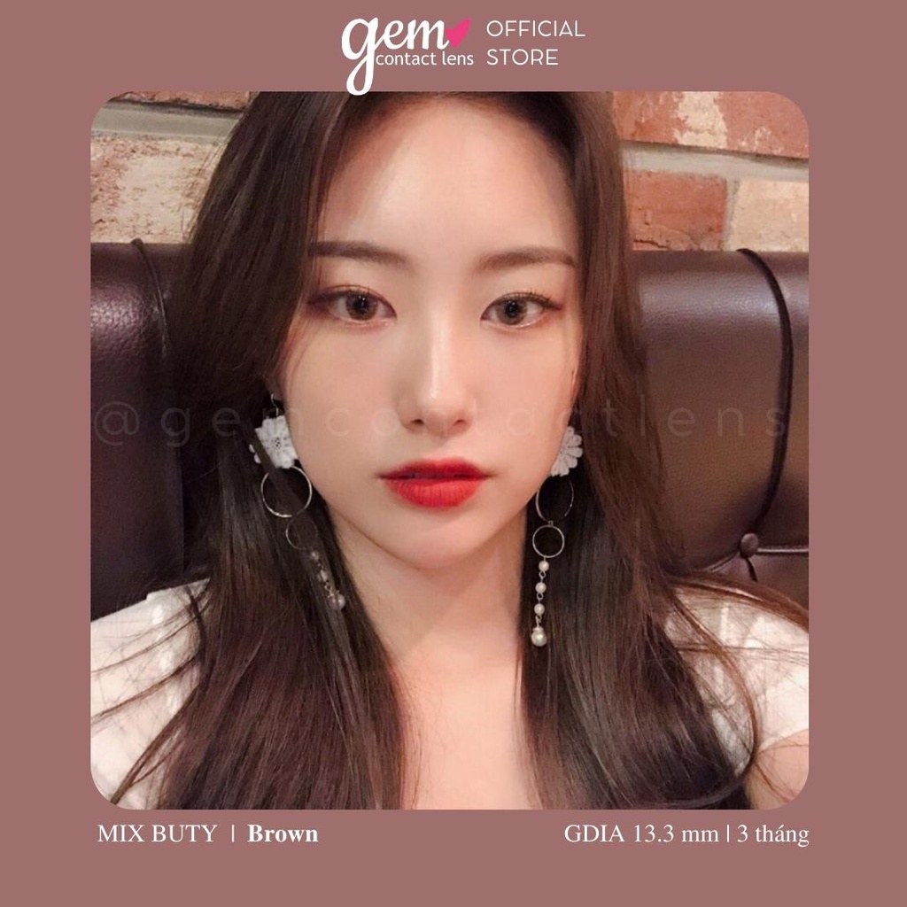 Áp Tròng Không Viền Nâu Tây MIX BUTY BROWN - phân phối tại OLENS KOREA Ẩm Cao Phù Hợp Mắt Nhạy Cảm