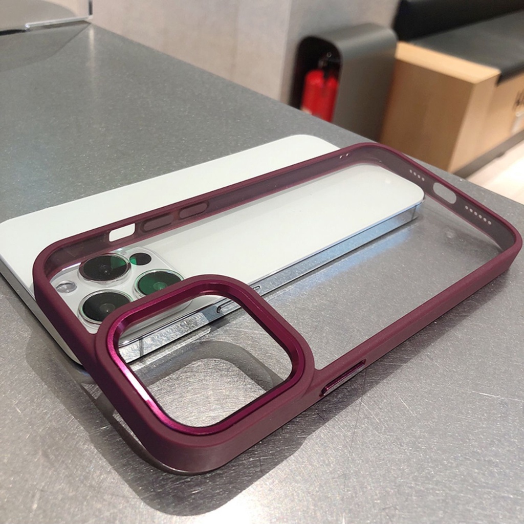 Ốp Điện Thoại PC Cứng Trong Suốt Chống Sốc Bảo Vệ Ống Kính Máy Ảnh Cho Iphone 14 Pro Max 13 12 11 Pro Max