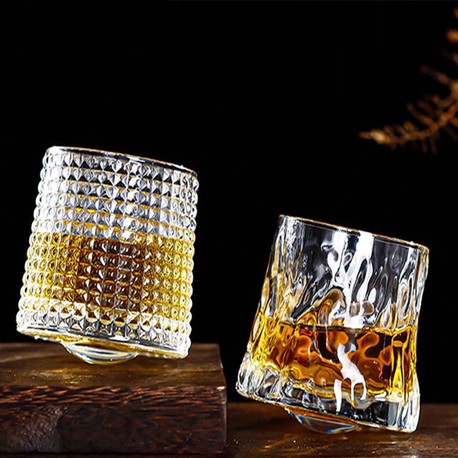 Cốc Ly Uống Rượu Ngoại, Whisky Cao Cấp Đáy Xoay CTT013