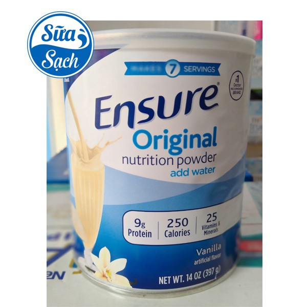 [GIÁ TỐT] [Date tháng 2022] Sữa bột Ensure Vanilla của Mỹ lon 397gr