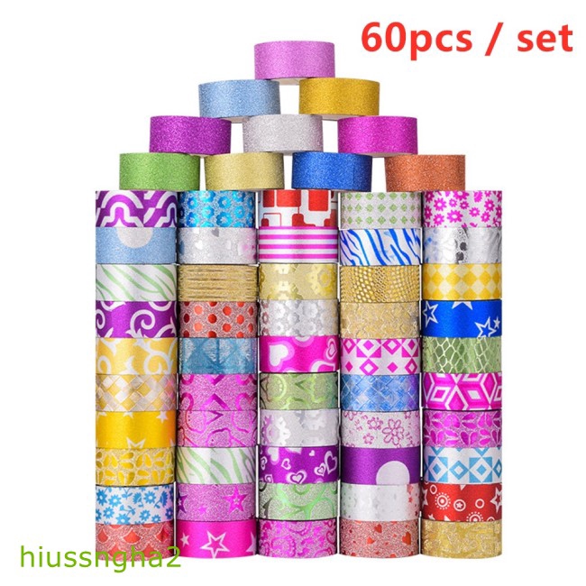 Set 60 Cuộn Băng Dính Trang Trí Thủ Công Đa Dụng
