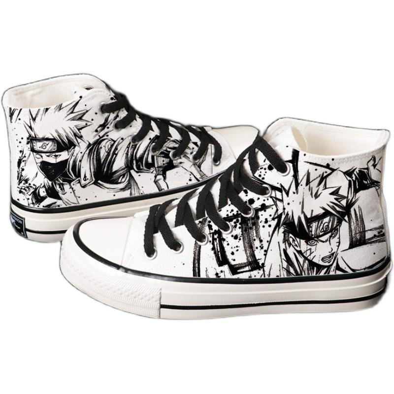 Mới Giày Vải Canvas In Hình Naruto Sasuke Thời Trang Mùa Hè Cho Nam Sinh Trung Học