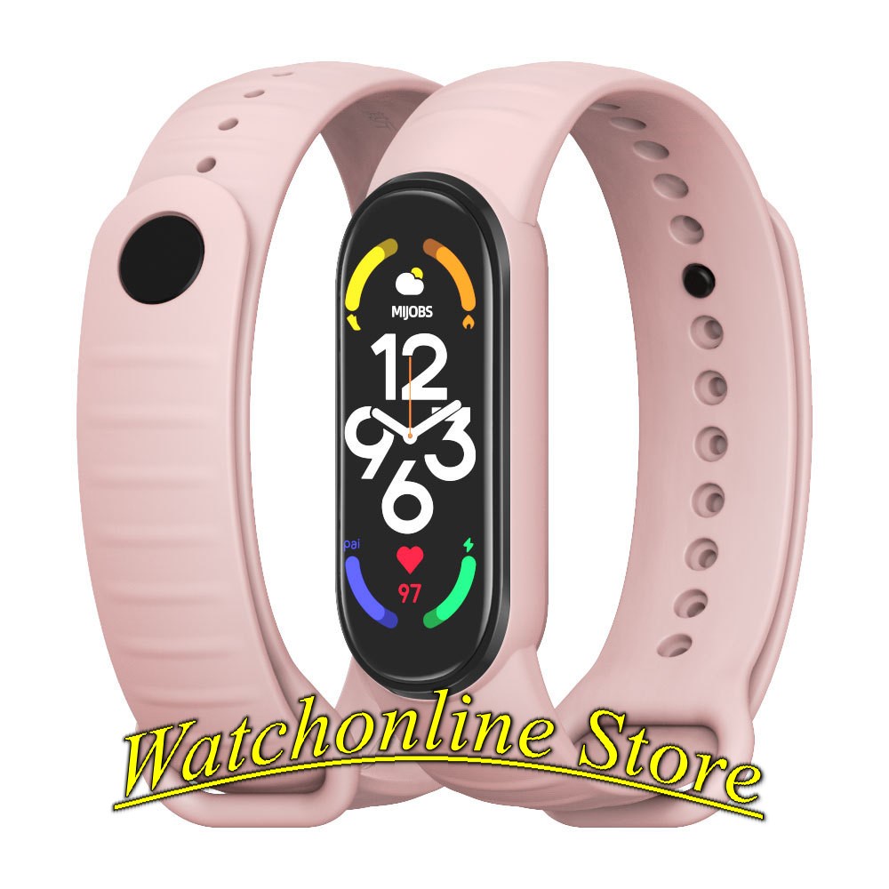 New _Dây đeo vân sần Xiaomi Miband 5/6/7 Mijobs